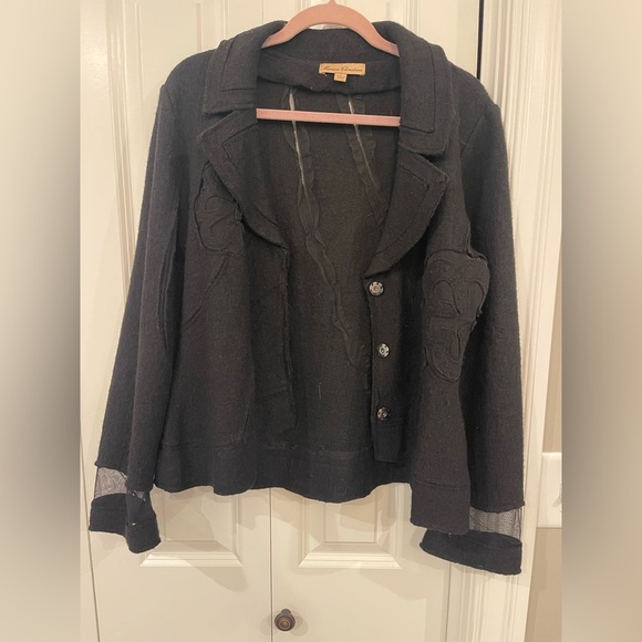 Vintage Marisa Christina Black Button-Up Jacket - Size Large - Picture 1 of 10